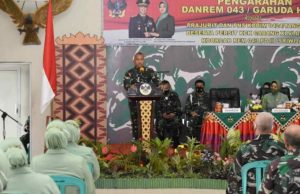 Danrem 043/Gatam Beri Arahan Kepada Prajurit dan Pns Kodim 0424/Tanggamus