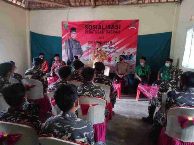 Anggota DPRD Soni Setiawan Gelar Sosperda dan Pembaretan Anggota Banser