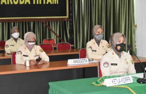 Pengurus Korpri Unit Korem 043/Gatam Ikuti Musyawarah Pembentukan DPK Unit Kotama Kodam II/Swj Tahun 2021 Secara Virtual