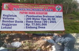 Sungguh Terlalu.!! Pemasangan Drainase Kampung Marga Jaya Diduga Asal Jadi