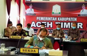Sekda Aceh Timur Hadiri Rapat Forkopimda Se Aceh Secara Virtual