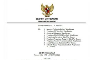 Bupati Way Kanan Berlakukan PPKM Darurat