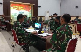 Kasrem 043/Gatam Sambut Tim Was Current Audit Itjenad TA. 2021