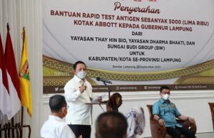 5.000 Kotak Bantuan Rapid Antigen Diterima Gubernur Lampung