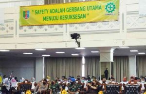 Kasrem 043/Gatam Hadiri Apel Pencanangan Bulan Keselamatan dan Kesehatan Kerja (K-3) Tahun 2022 Prov. Lampung