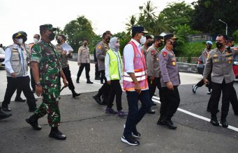 Danrem 043/Gatam Sambut Kunjungan Kapolri di Pelabuhan Bakauheni Lampung Selatan