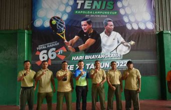 Kasi Ops Kasrem 043/Gatam, Hadiri Pembukaan Tournament Tenis Kapolda Cup TA. 2022