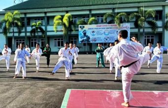 Prajurit Korem 043/Gatam Pertajam Kemampuan dengan Berlatih Karate