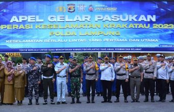 Kasrem 043/Gatam Hadiri Apel Gelar Pasukan Operasi Keselamatan Krakatau 2023