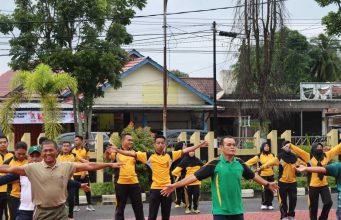 TNI-Polri Ber Sinergi Senam Bersama Pemkab Dialaman mapolres Muba