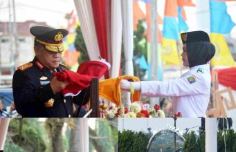 Danrem 043/Gatam Ikuti Upacara Penurunan Bendera Sang Merah Putih