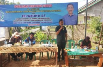 Edi Waluyo Sosialisasikan Perda Nomor 3 Tahun 2020, Didesa Sinar Pasmah Candipuro