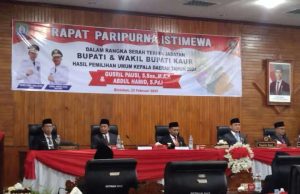 Paripurna DPRD Serah Terima Jabatan Bupati dan Wakil Bupati Kaur Periode 2025-2030