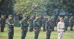 Pupuk Disiplin, Nasionalisme, dan Dedikasi, Prajurit dan PNS Korem 043/Gatam Ikuti Upacara Bulanan