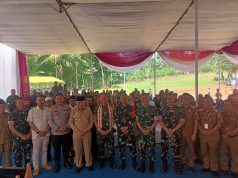 Kasrem 043/Gatam Sambut Tim Wasev Pusterad Tinjau Lokasi TMMD ke-128 Pekon Kalimiring