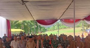 Kasrem 043/Gatam Sambut Tim Wasev Pusterad Tinjau Lokasi TMMD ke-128 Pekon Kalimiring