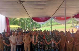 Kasrem 043/Gatam Sambut Tim Wasev Pusterad Tinjau Lokasi TMMD ke-128 Pekon Kalimiring