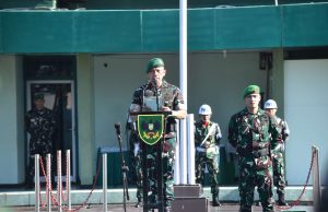 Danrem 043/Gatam Pimpin Upacara Bulanan, Sampaikan Amanat KASAD