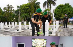 Danrem 043/Gatam Hadiri Ziarah Dan Bakti Kesehatan HUT Ke-1 Kodam XXI/Radin Inten