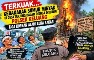 Terkuak, Kebakaran Sumur Minyak di Desa Tanjung Dalam Diduga Ditutupi Polsek Keluang, Tiga Korban Alami Luka Bakar