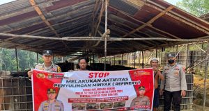 Kapolsek Batanghari Leko terus gencar kegiatan patroli Sekaligus Beri Himbauan Dan Sosialisasi Kepada Masyarakat Yang Terlibat Aktivitas Illegal Refinery