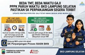 Beda Waktu Gaji PPPK Paruh Waktu, BKD Lampung Selatan Pastikan SK Perpanjangan Segera Terbit